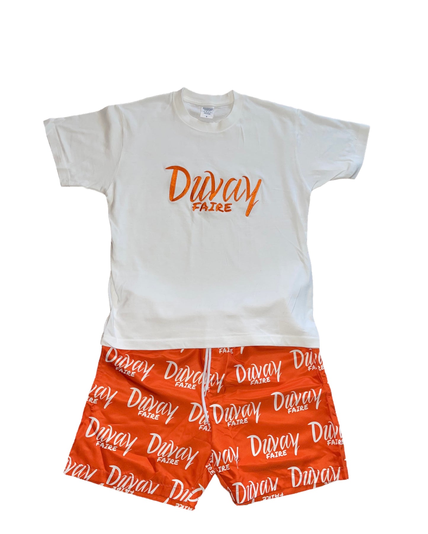 Orange & White “Summer Romance” Shorts