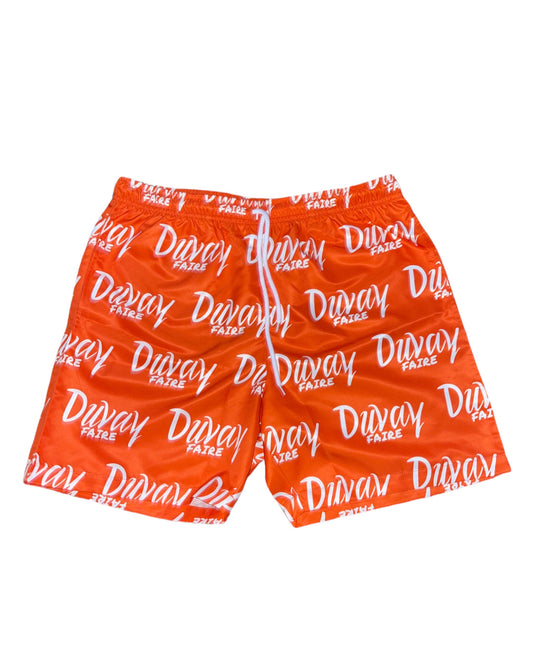 Orange & White “Summer Romance” Shorts